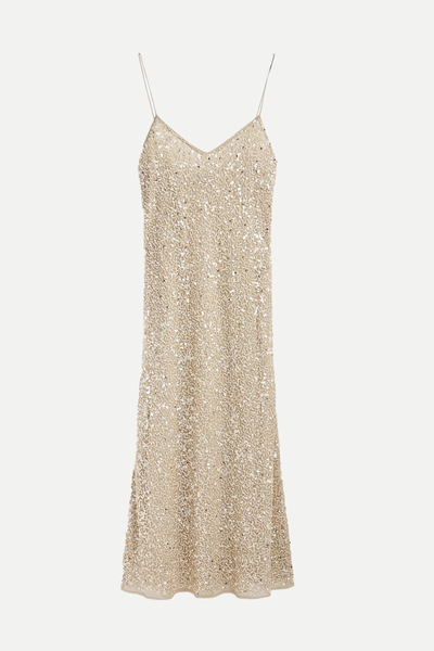 Strappy Midi Dress With Sequins