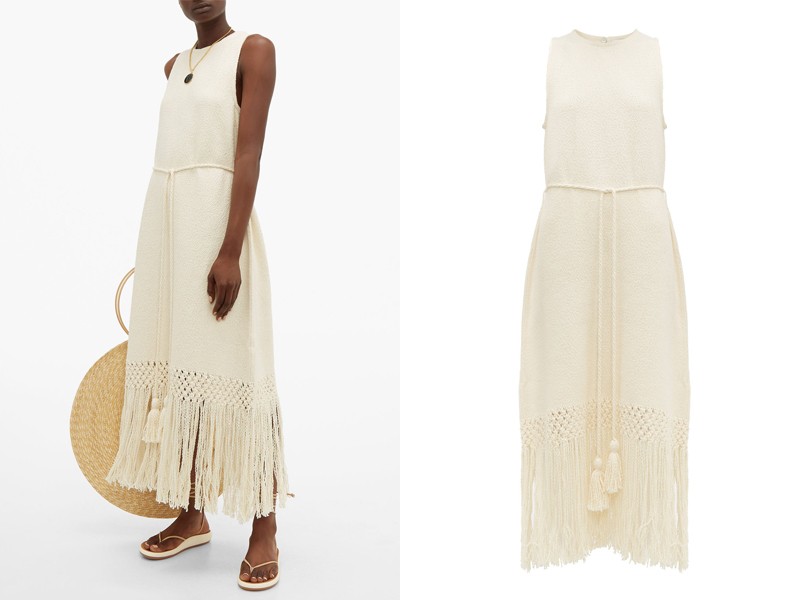 Aaliyah Tasselled Cotton Midi Dress