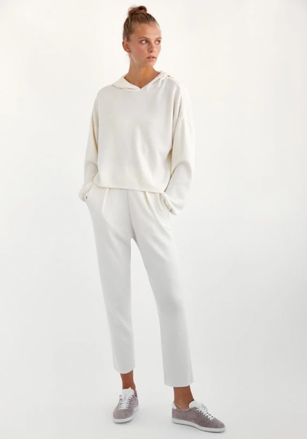 Ecru Wool Joggers from Labeca London 