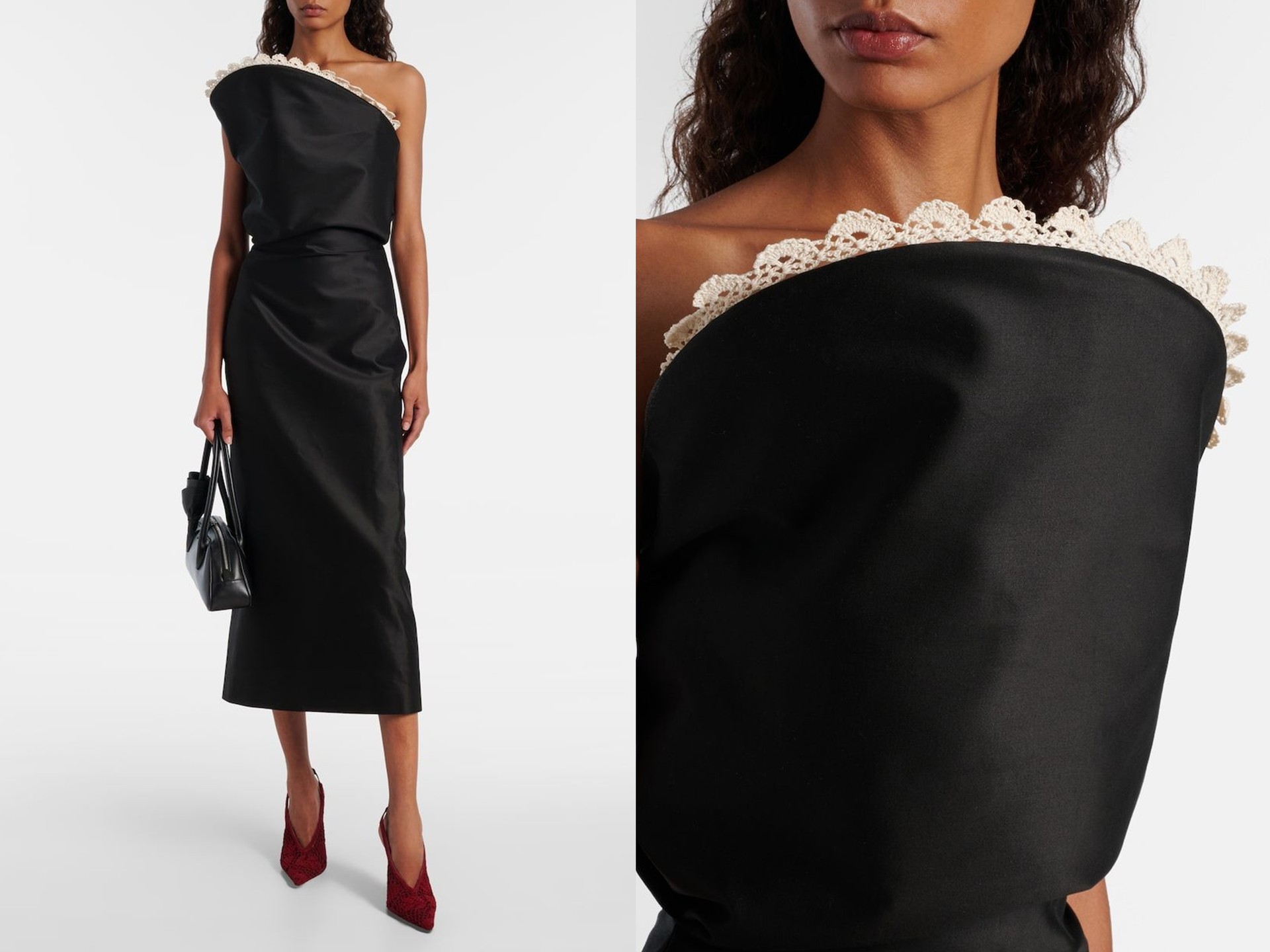 Crochet-Trimmed Cotton Midi Dress from Magda Butrym