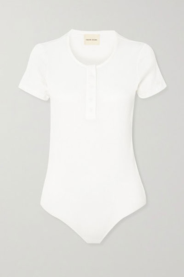 Hiva Ribbed Cotton Bodysuit from Loulou Studio