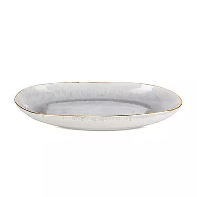 Edo Grey & Gold Ceramic Platter Medium