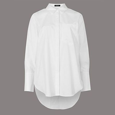Pure Cotton Longline Long Sleeve Shirt