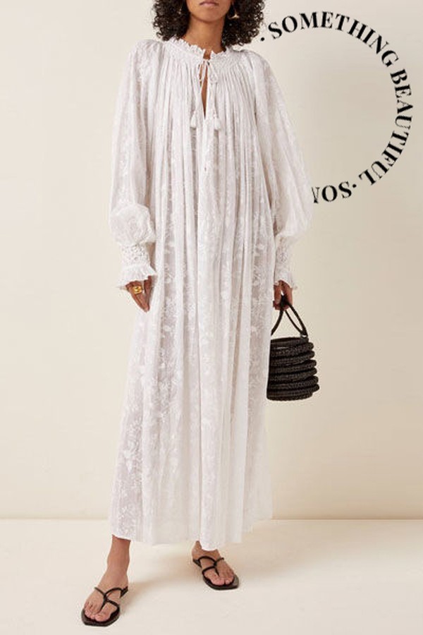 Vladia Floral-Print Cotton-Gauze Maxi Dress from Thierry Colson