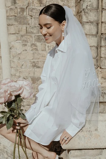 Embroidered Midi Veil, £265 | Gigi & Olive 