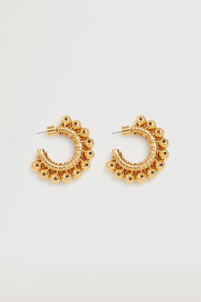 Bead Hoop Earrings from Mango