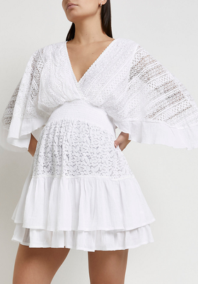 White Lace Maternity Dress