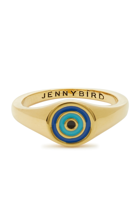 Evil Eye 14kt Gold-Dipped Signet Ring from Jenny Bird
