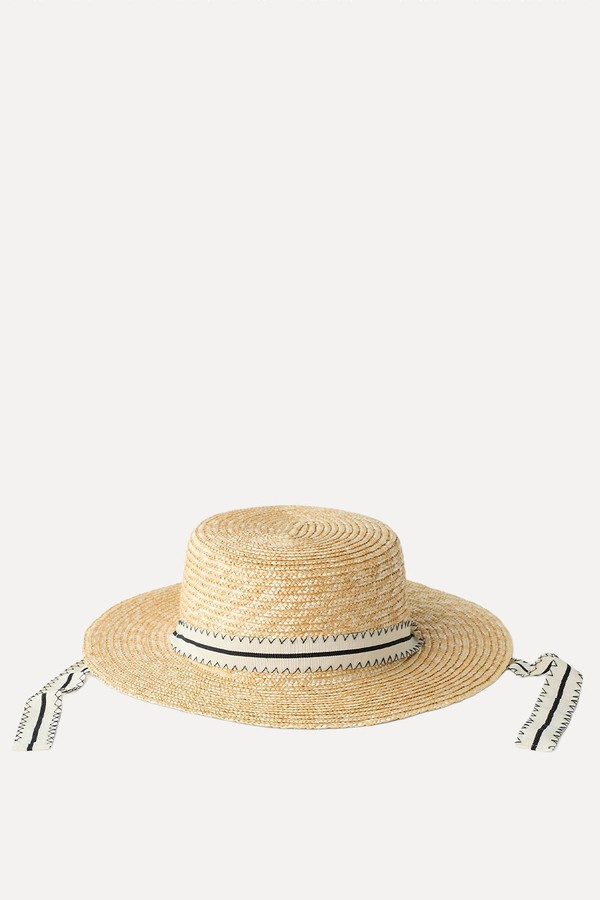 Canotier Hat With Ribbon from zara