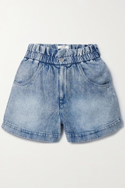 Titea Gathered Denim Shorts from Isabel Marant