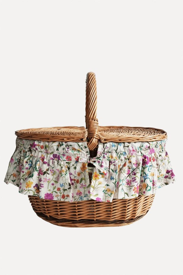 Picnic Basket Made With Liberty Fabric Linen Garden from Coco & Wolf