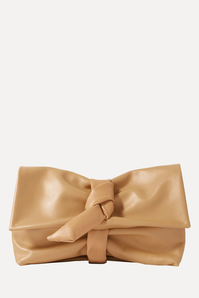 Knotted Gathered Leather Clutch from Dries Van Noten