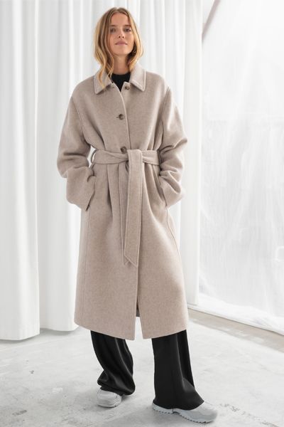 Wool Blend Oversized Long Coat