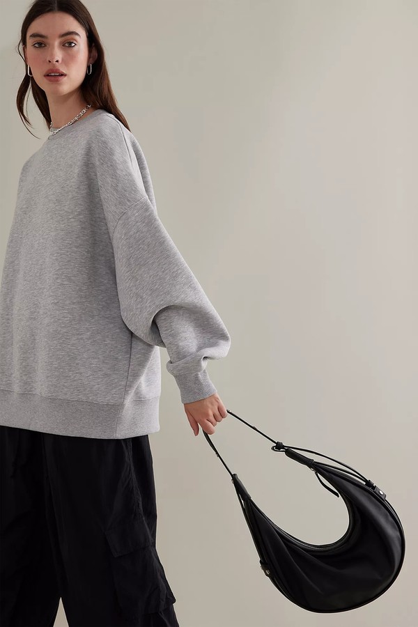Stud Leather Moon Shoulder Bag from Anthropologie