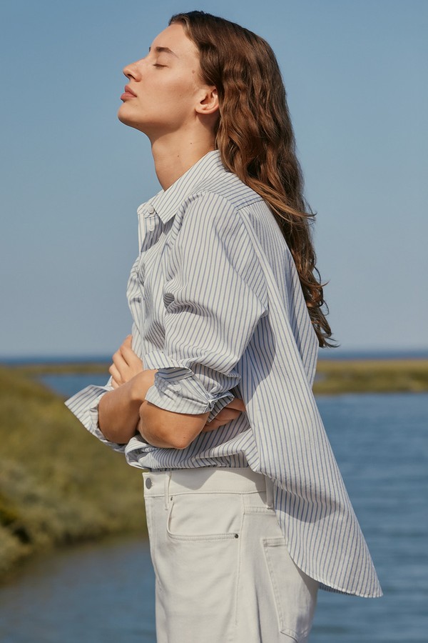 Cotton Stripe Boyfriend Shirt  from The White Company