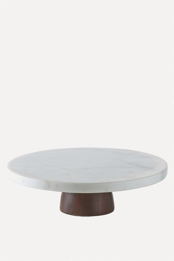 White Marble & Mango Wood Cake Stand from Next
