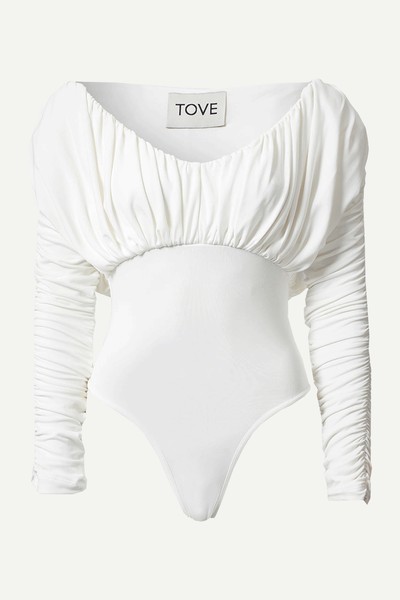 Tess Gathered Stretch-Jersey Bodysuit from Tove