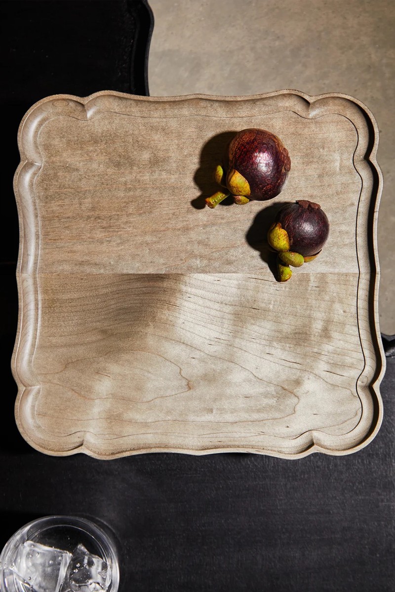 Mignon Hand-Carved Wood Tray from Ifuji