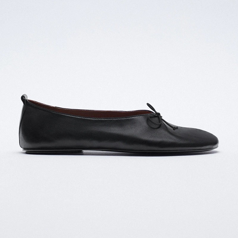Soft Leather Ballerinas from Zara
