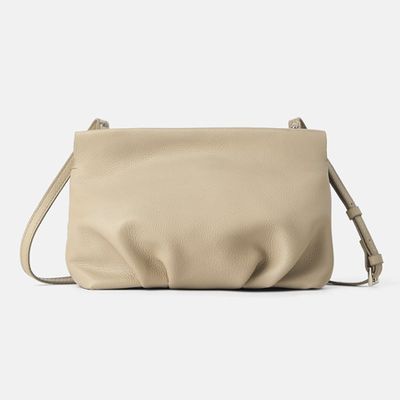 Ruched Leather Crossbody Bag from Zara