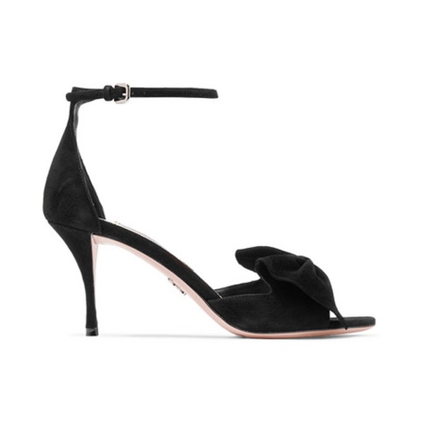 Bow-Embellished Suede Sandals from Prada
