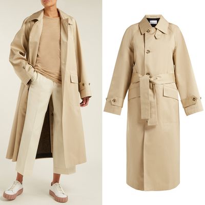 Split-Back Cotton Trench Coat