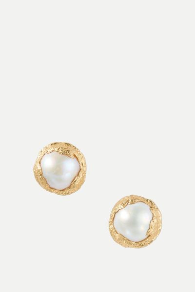 Mabe Dhin Gold-Plated Pearl Earrings from Pacharee