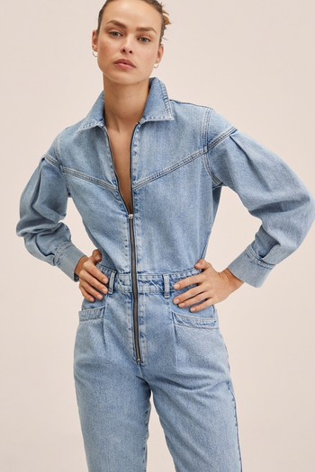 Denim Zipper Jumpsuit from Mango