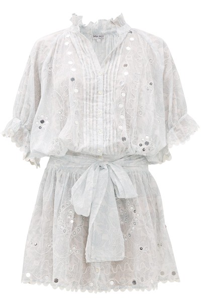 Sequinned Printed Cotton Shirtdress from Juliet Dunn