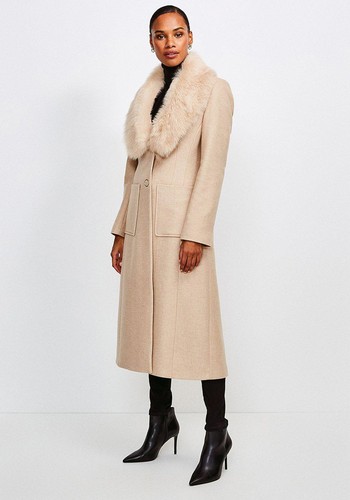 Long Pile Collar Coat