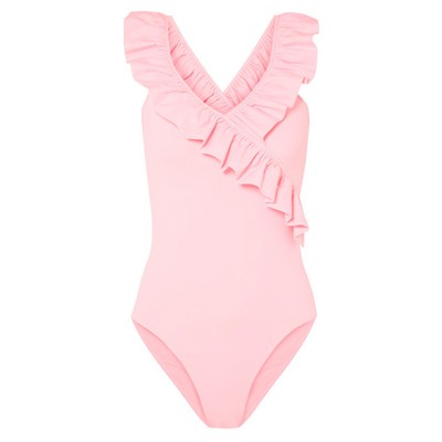 Ruffle-Trimmed Stretch-Jersey Bodysuit from Maje