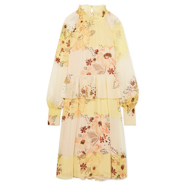 Tiered Floral-Print Georgette Dress from See By Chloe