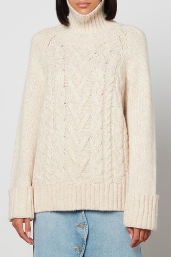 Cable-Knit Cotton-Blend Turtleneck Jumper from Ganni