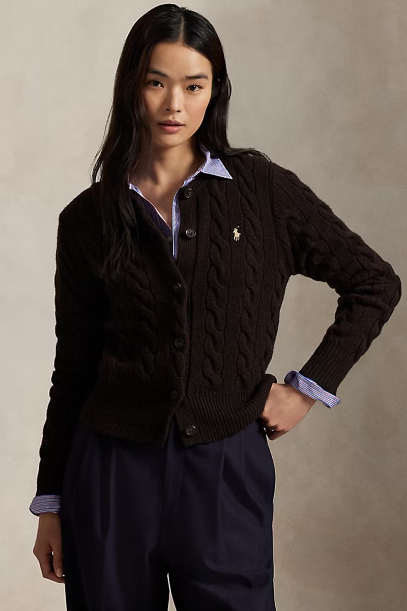 Cable-Knit Wool-Cashmere Cardigan