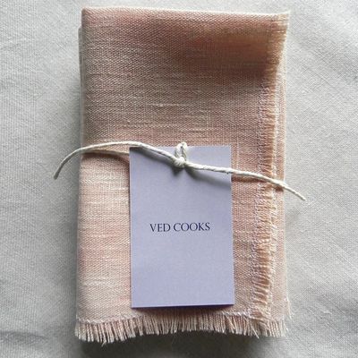 Naturally Dyed Irish Linen Napkins & Placemat from Ved Cooks