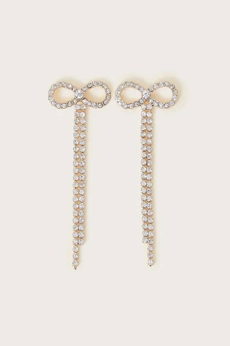 Diamante Bow Drop Earrings from Monsoon