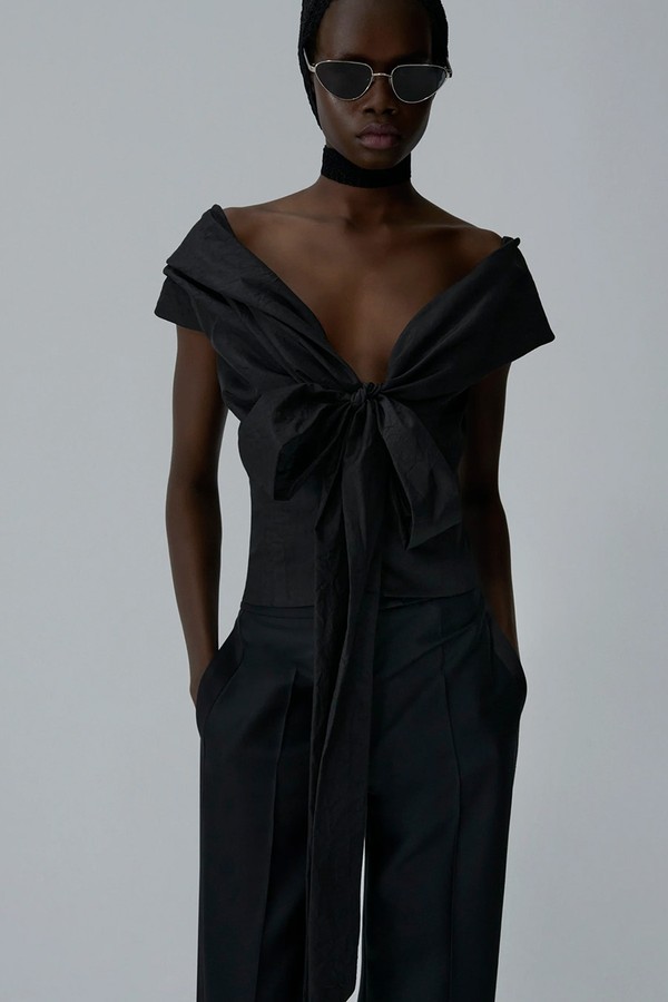 Silk Off-Shoulder Sash Blouse from Magda Butrym