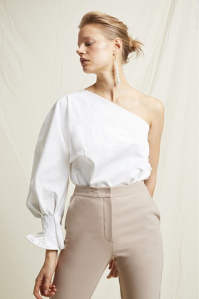 Single Puff Sleeved Poplin Shirt