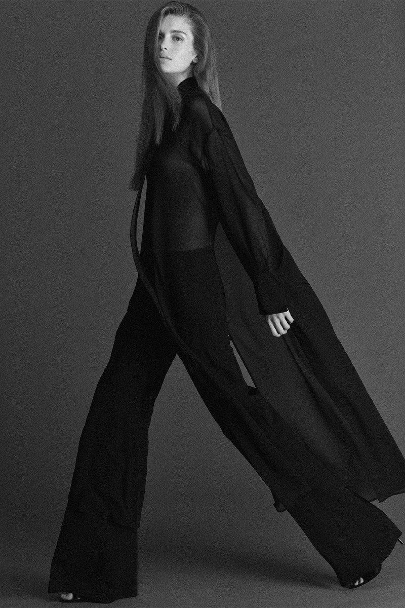 Long Silk Shirt With Foulard