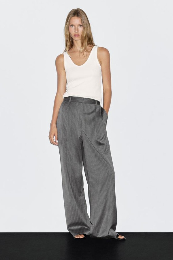 100% Wool Pinstripe Trousers from Massimo Dutti