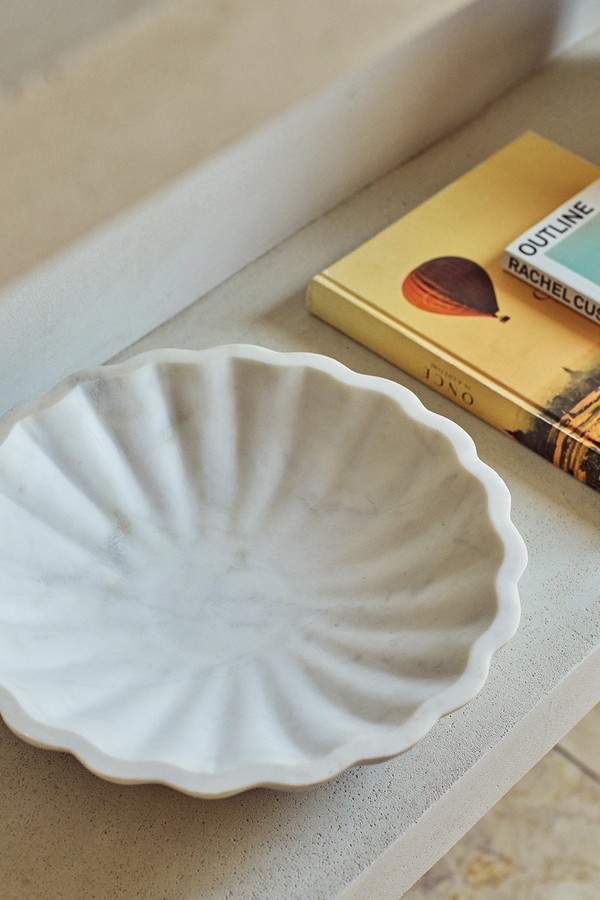 Larton Scalloped Marble Bowl from The White Company
