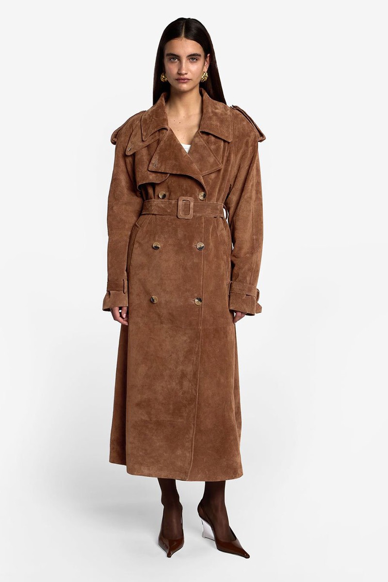 Suede Trench Coat from De Savary London