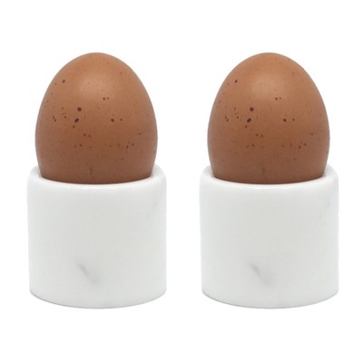 White Marble Egg Cups from Amara