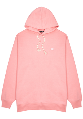 Farrin Face Pink Hooded Cotton Sweatshirt from Acne Studios