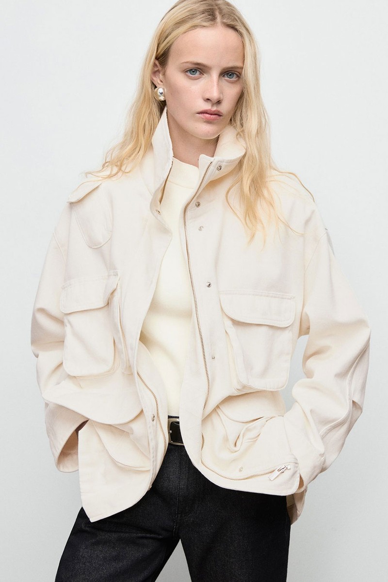 Oversized Denim Parka With Pockets from Mango