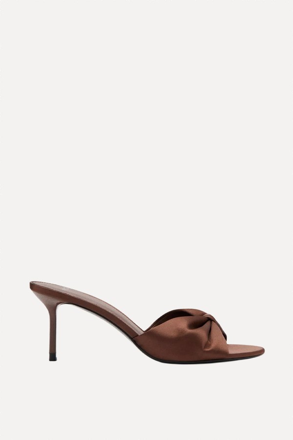 Satin-Finish Sandals With Bow from Mango