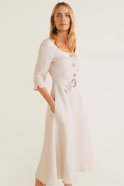 Belt Linen Dress