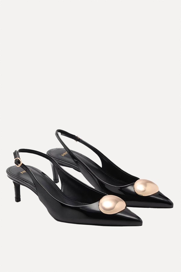 Kitten-Heel Shoes With Metallic Decoration from Mango
