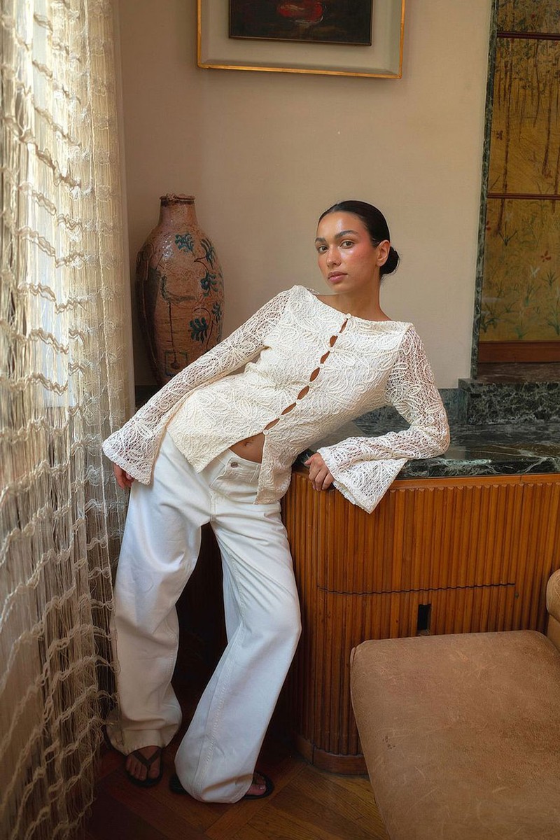 Front Button Crochet Top