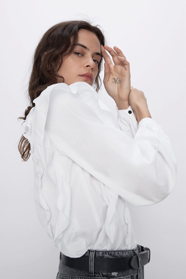 Frilled Poplin Blouse from Zara